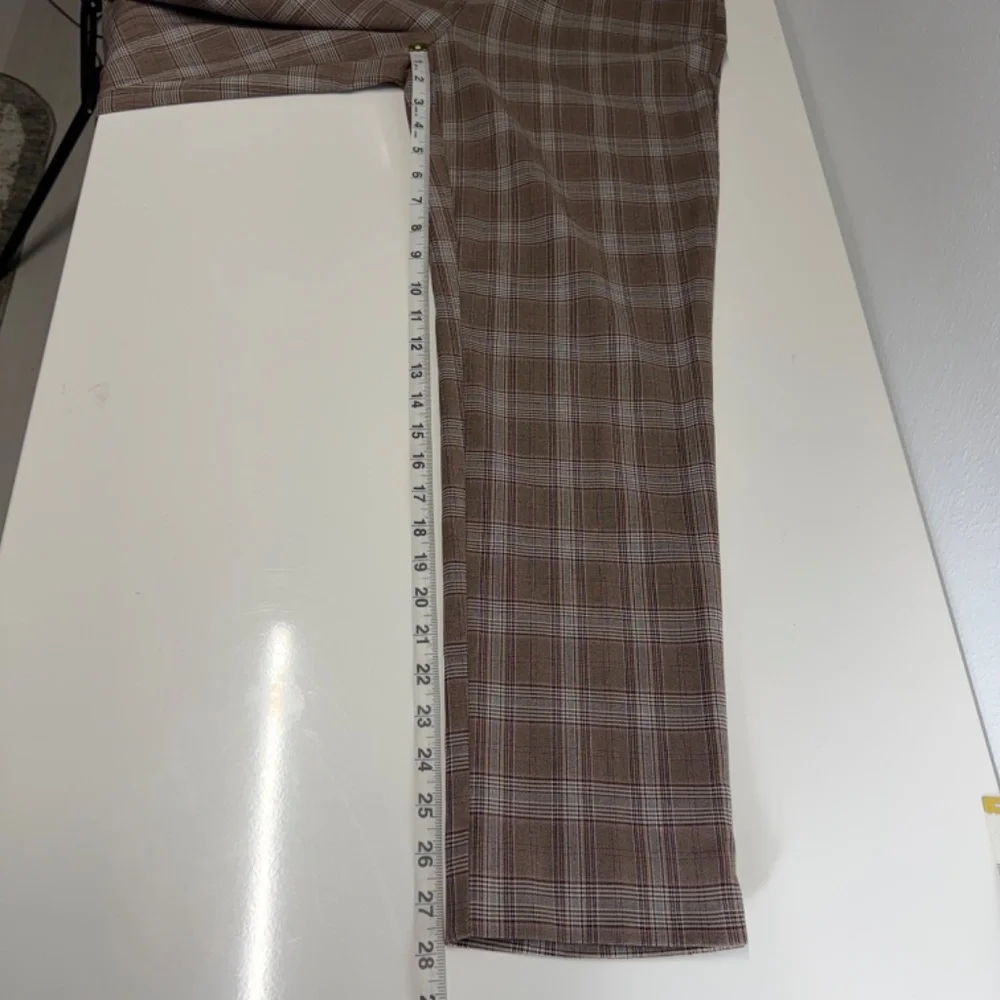 Counterparts Pull On Plaid Stretch Brown Trouser Pants Size L Preppy Career‎ 90s